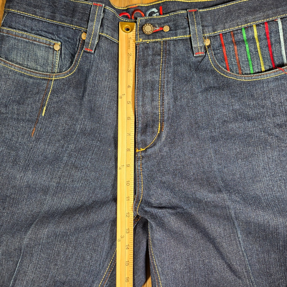 Vintage Y2K Coogi Baggy Jeans 38x34 Blue Embroidered Pockets Skater Street Style - Picture 7 of 12